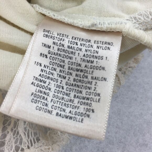 Anthropologie Leifnotes Lace Panel Top Size Extra Small Womens Ivory Tank FLAW - Picture 4 of 7